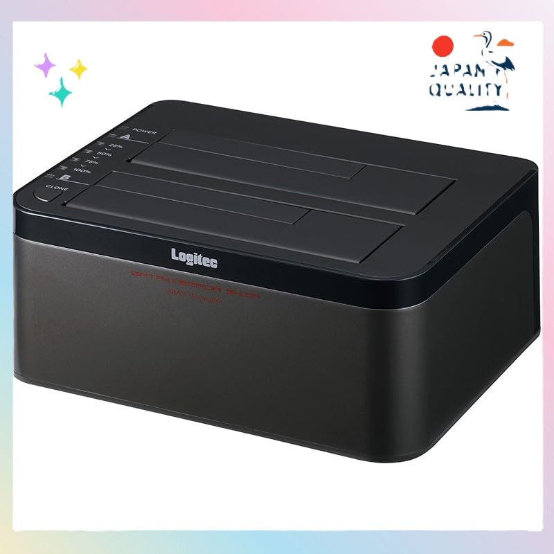 Logitec Direct HDD/SSD Copy Stand Duplicator Clone for Drive Replacement, USB-compatible SATA [Error-Skip Function / 3.5" / 2.5" / Windows/Mac/TV] Japanese Manufacturer LHR-2BDPU3ES‐Direct from Japan!

