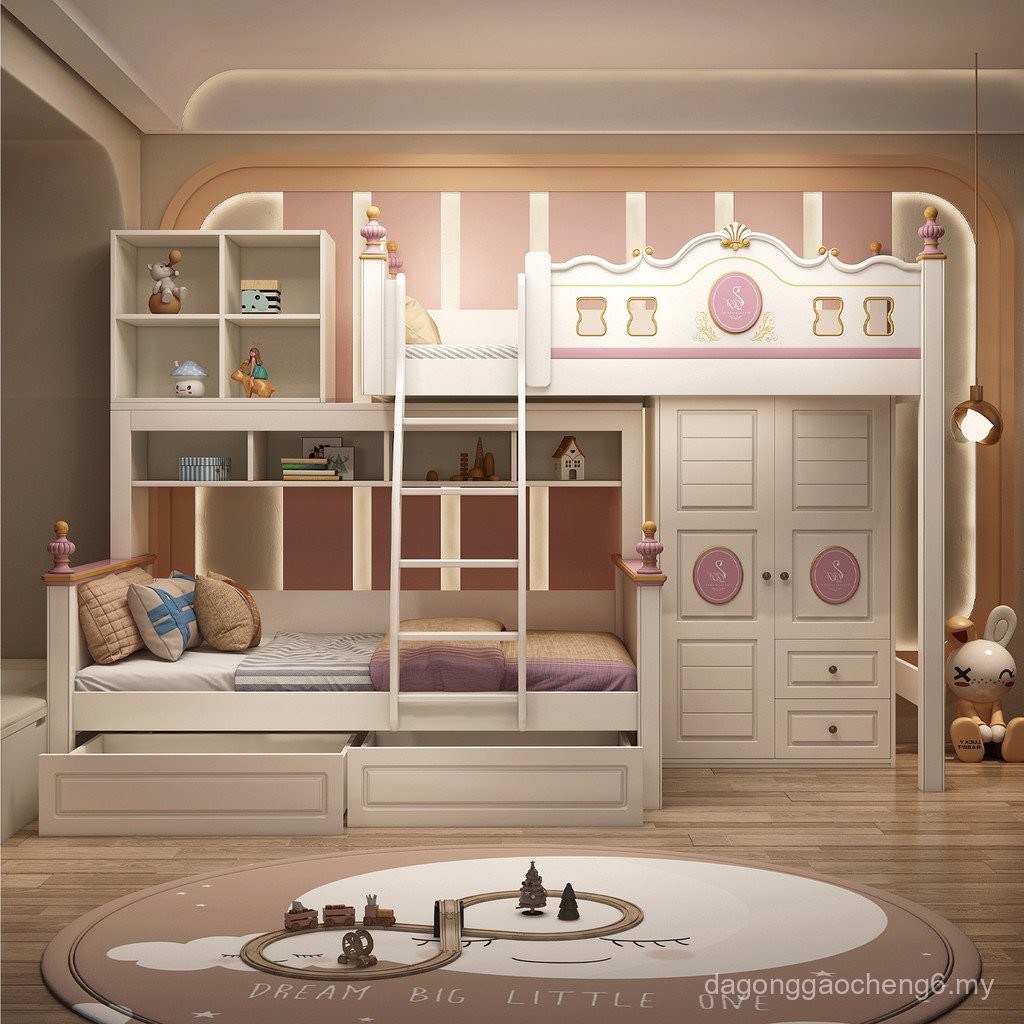 Katil Offset Katil Kayu Pejal Tinggi-Rendah Katil 2 Tingkat Katil Kanak-Kanak Berbentuk S Katil 2 Tingkat Berperingkat Katil Dua Lapis Katil Ibu Bapa-Anak