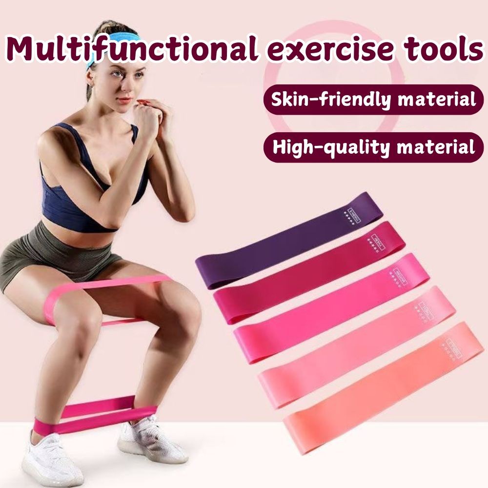 5PCS/Set Hip Resistance Bands Yoga Squat Elastic Band Yoga Band Exercise Fitness Weight Loss Workout Band 瑜伽弹力带