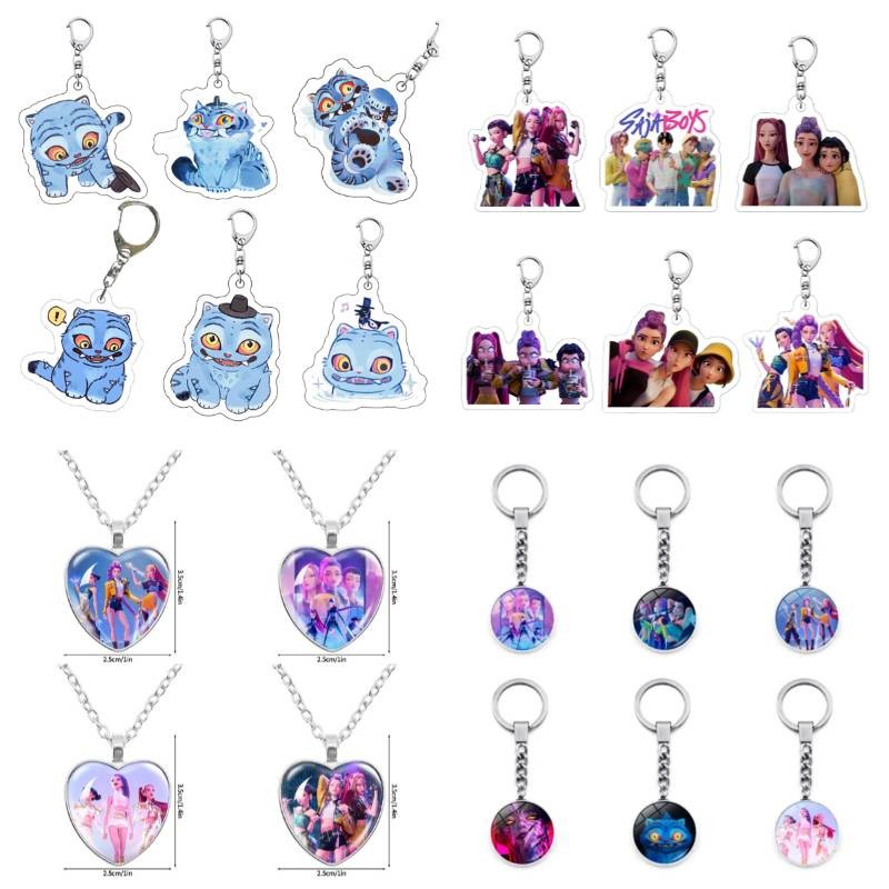 K Pop Demon Hunter Keychains K-POP Keychains for Bags Kpop Demon Hunter Birthday Halloween Party Favors Kpop Warriors