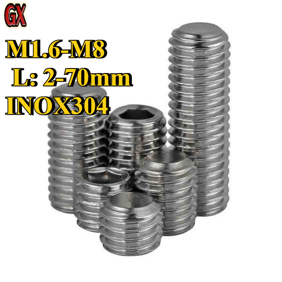 GX Set Screw - INOX304 Hex Socket M1.6-M8 Panjang 2-70mm | Untuk Jentera, Pembinaan & Infrastruktur | Free Shipping | Kualiti Jepun Terjamin (-CHX-XD-MY)