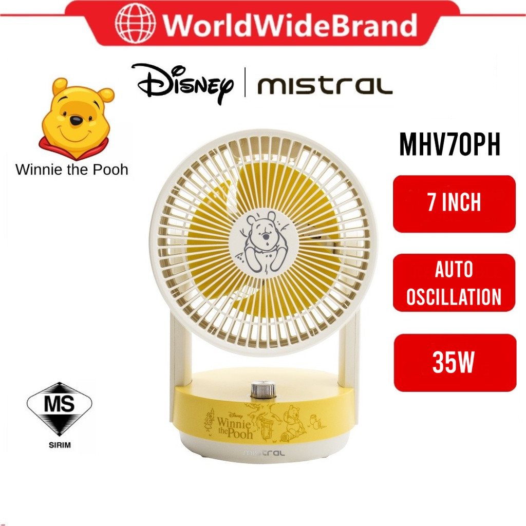 Disney Mistral 7 Inch High Velocity Fan Table Fan /  Desk Fan / Oscillation Fan MHV70PH MHV70-PH