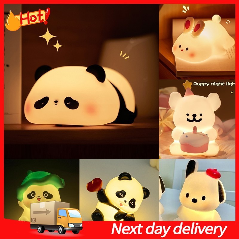 Cute Panda Night Light Cartoon Creative Sleeping Pandas Bedroom Lamp Friend Children's Day Gift