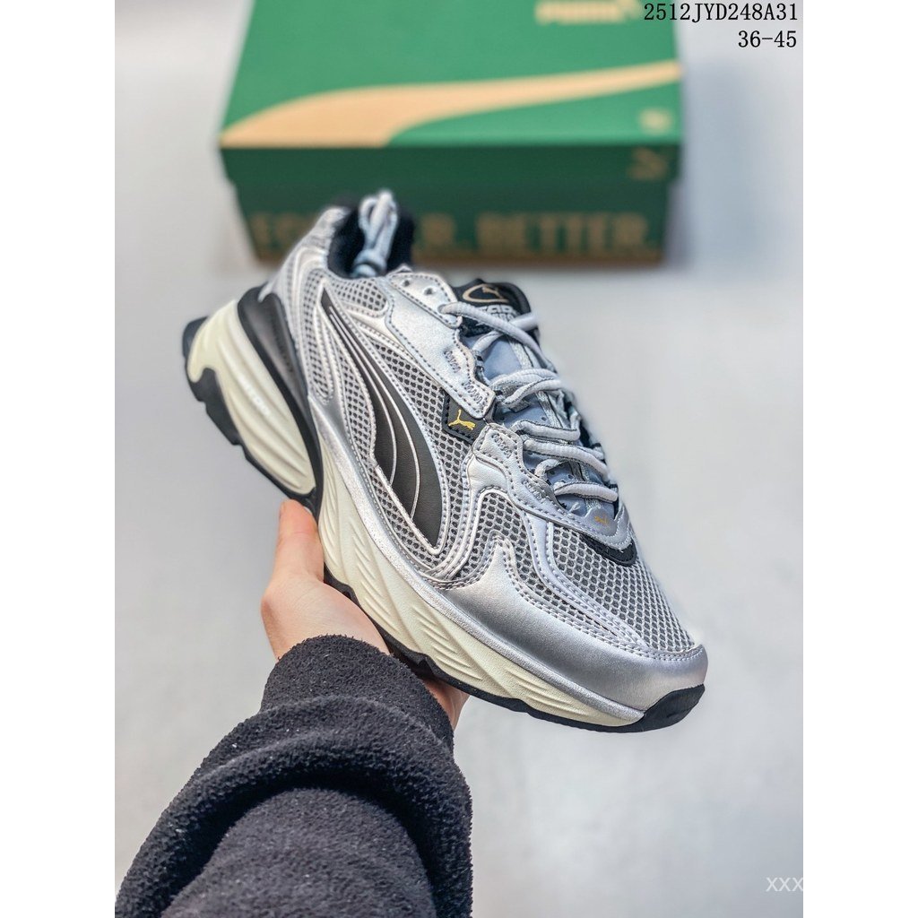 Puma shoes/Puma Fade Nitro Ls Men Women Dad shoes Thick-Soled shoes Cross Country Running shoes Casual shoes Breathable Retro Trendy Functional Elements KDGR