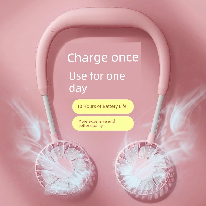 kipas leher turbo kipas gantung leher usb neck fan bladeless portable Lazy Hanging Neck Small Fan usb Portable Long Battery Life Small Mini Rechargeable Silent Portable Refrigeration