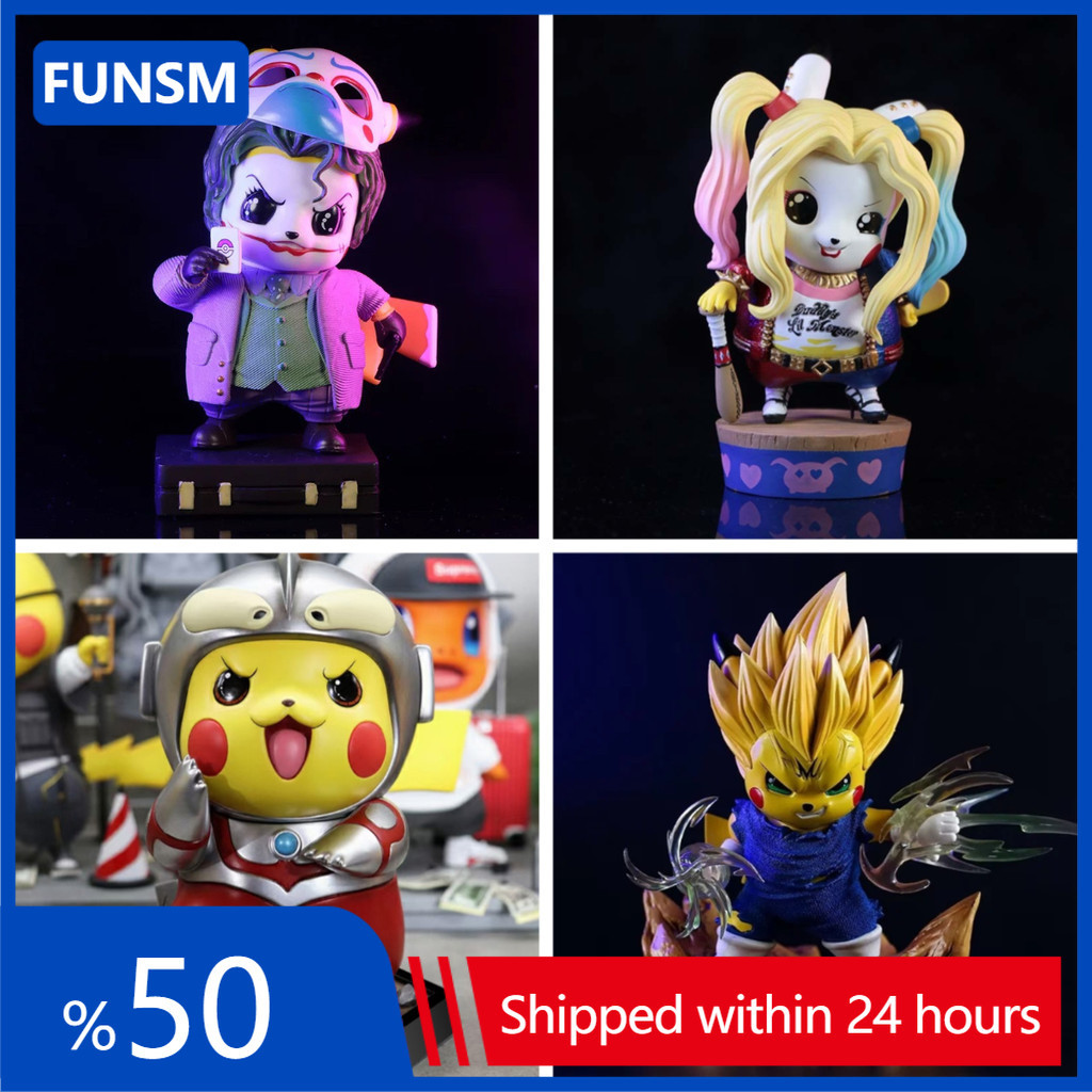 Pokemon Cosplay Joker Vegeta Harleen Quinzel Pikachu Dragon Ball Action Figure Anime Figure COD stock Cosplay Watermelon Grape Model Dolls Toys For Kids Gifts Collections Car OrnamFUNSM