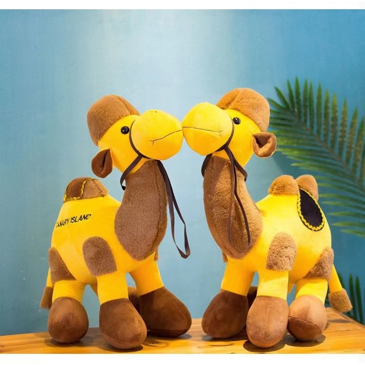 Mainan Plush Unta Dua Bonggol Kartun Hadiah Cenderahati | Cartoon Bactrian Camel Plush Toy Soft PP Cotton Stuffed Doll Travel Souvenir Gift