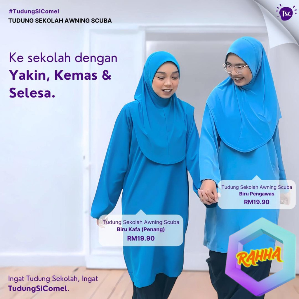 Tudung Kafa ( Biru Laut), Tudung Kafa Penang, Tudung Kafa Kedah, Tudung Kafa Pulau Pinang