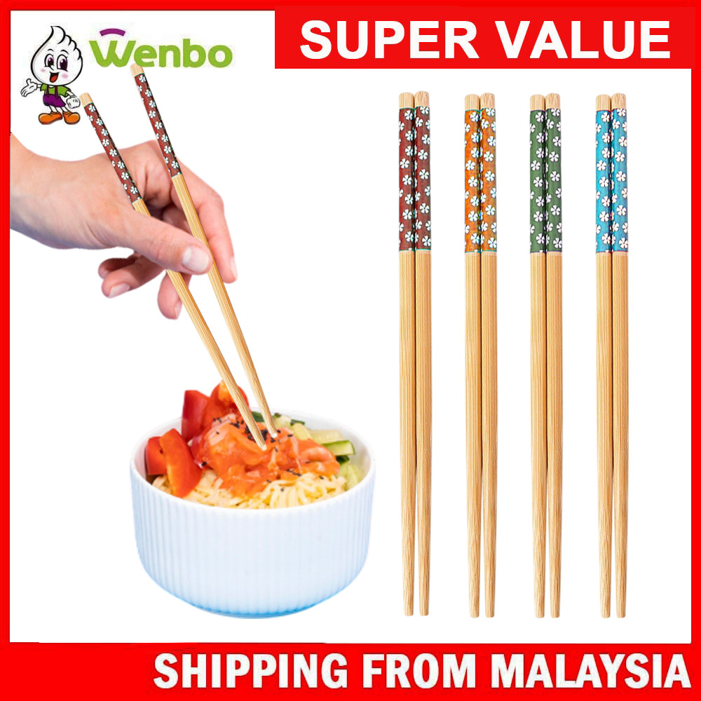 Wenbo Penyepit Sakura Bamboo Kitchen Utensil With Beautiful Japanese Cherry Blossom Print Eco Friendly And Reusable