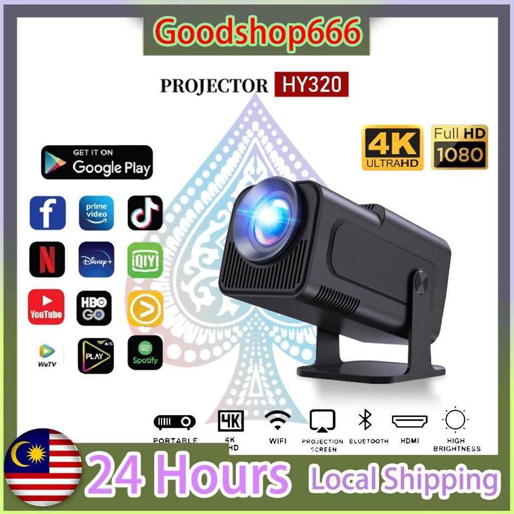 HY320 mini WiFi movie projector 1080P-4k HD supports mobile screen projector Mini Portable Auto Keystone Projector