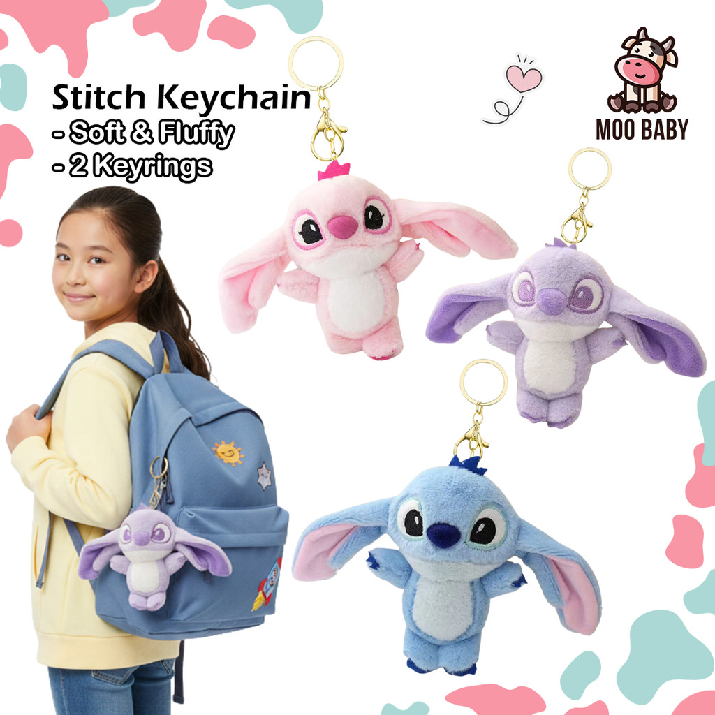 Moo Baby Stitch Plushie Keychain Stitch Keychain Doll Stitch Keychain Plushie Lilo Stitch Keychain Murah Stitch Keychain