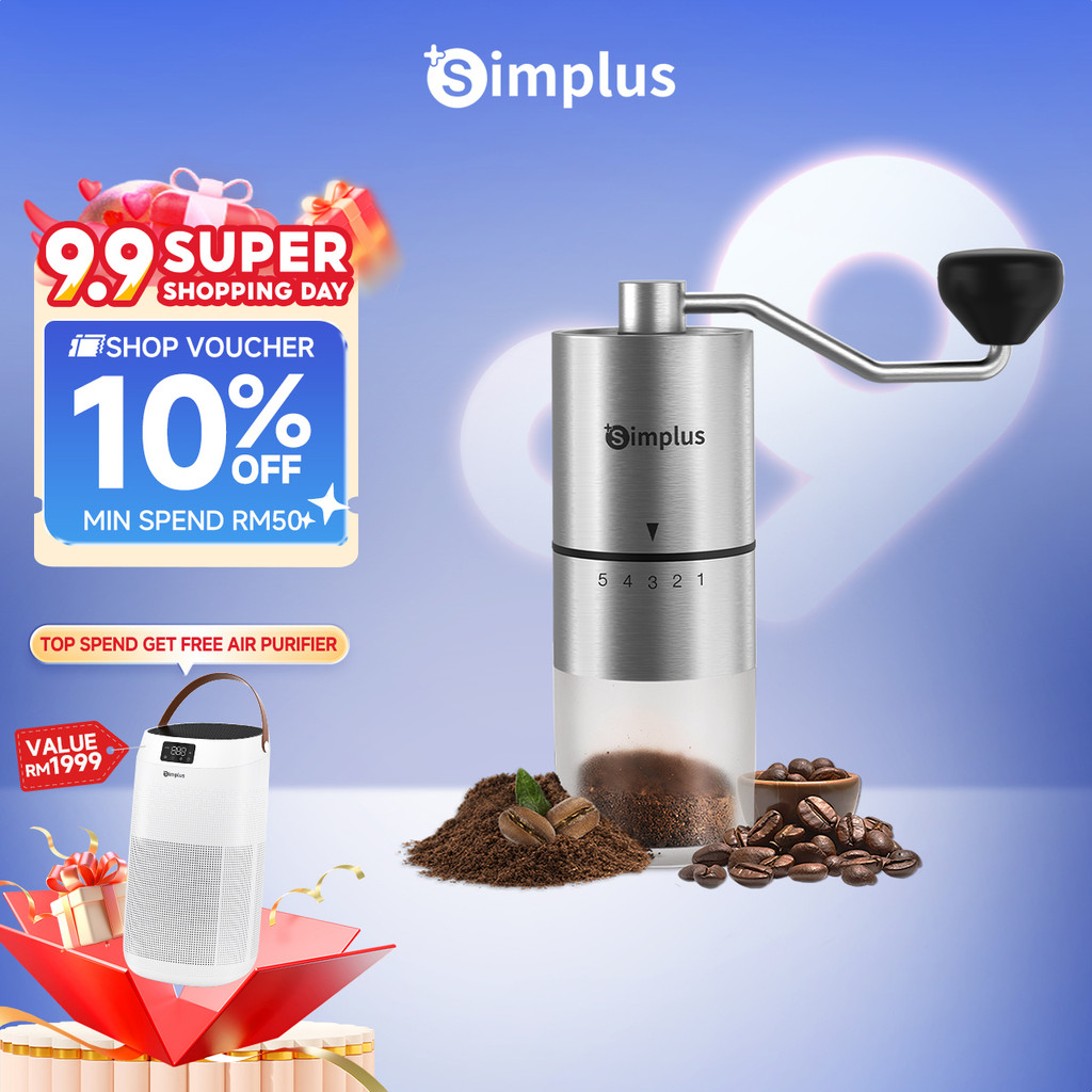 Simplus Manual Coffee Bean Grinder | 5 levels External Coarseness Adjustment| Ceramic Grinding Core Pengisar Kacang Kopi