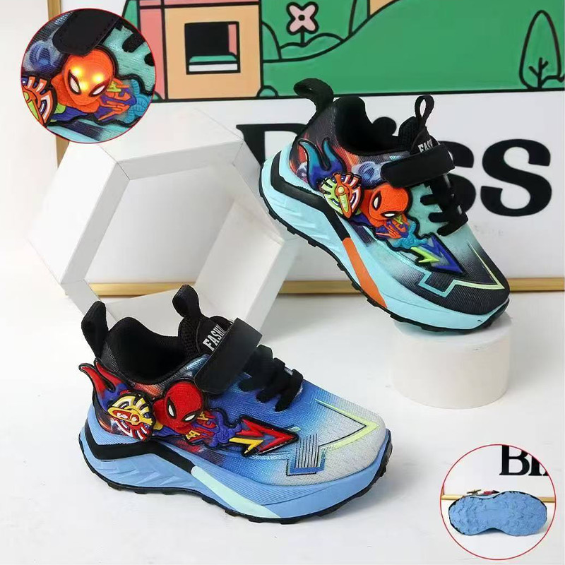 Alakad 22-38 LED Comfortable Buckle Spin Slip On Kids Sport Shoes Budak Kasut Sukan Berlampu Lelaki Perempuan