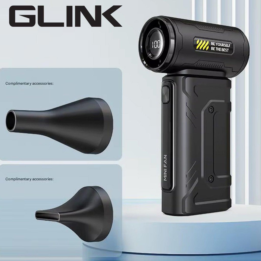 GLINK TF90 – Handheld Jet Fan Mini Turbo Kuat & Kompak (100 Speed + Skrin LCD, USB Rechargeable)