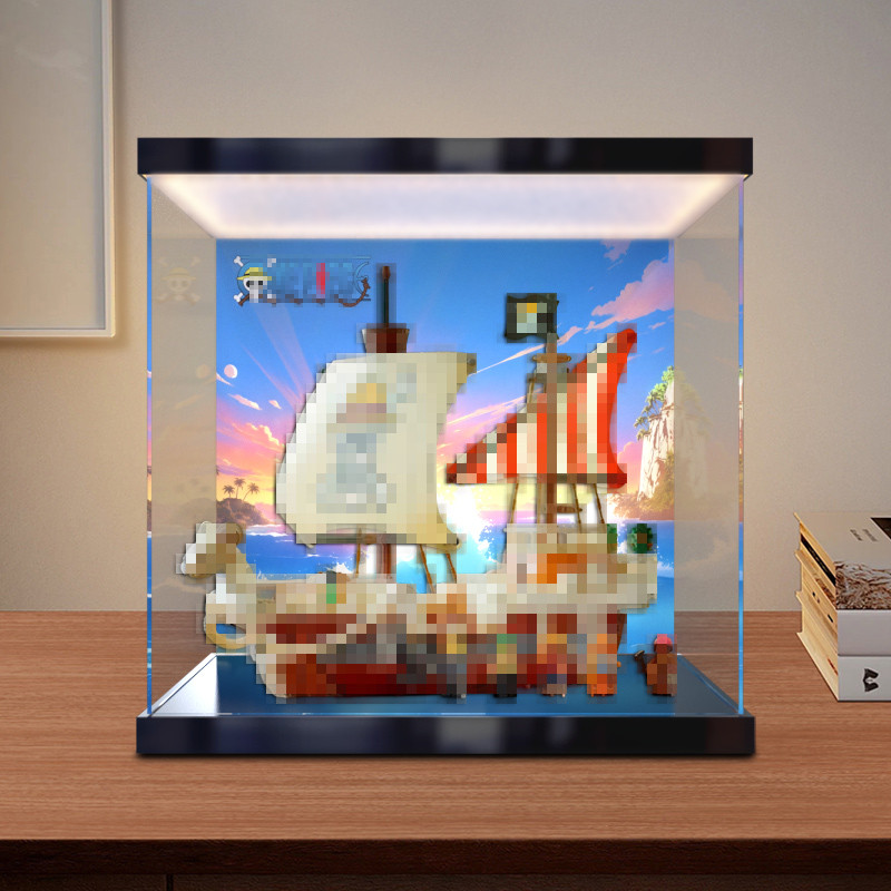 [Transparent Display Box] Light Box Anti-dust Display Box Suitable for Lego 75639 One Piece Forward Merry One Piece Building Block Model