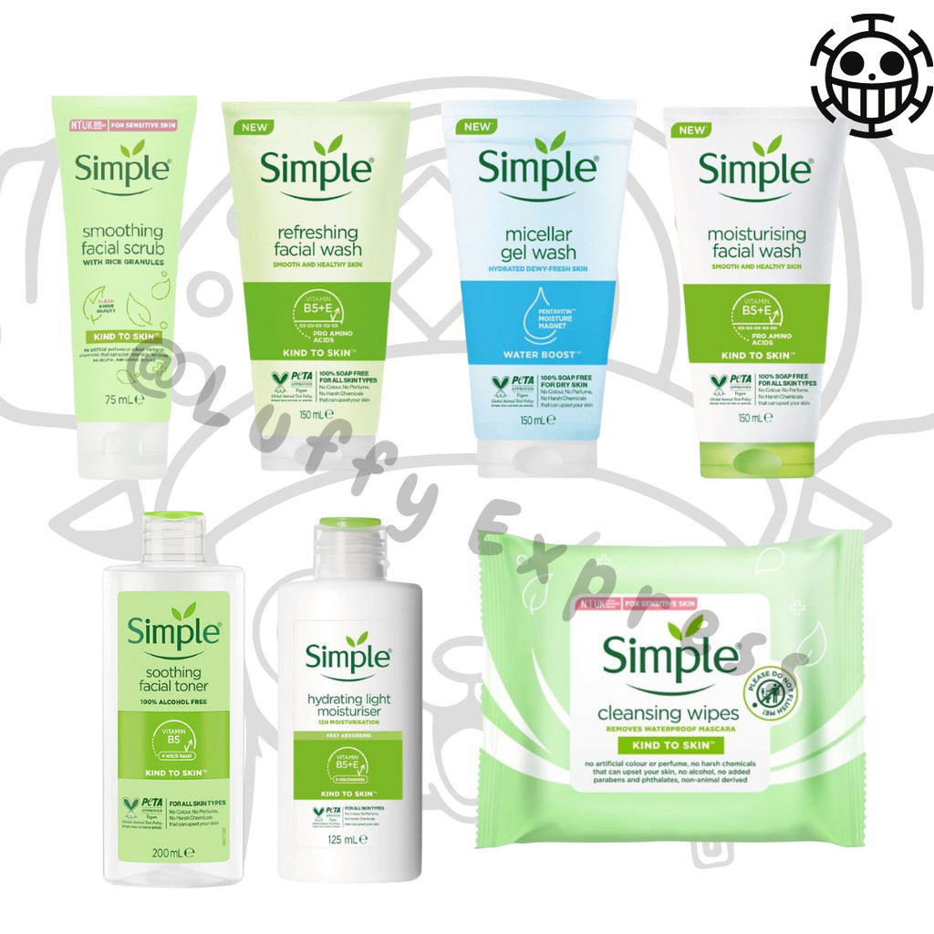 Simple Cleanser Toner Moisturizer Micellar Water Refreshing Facial Wash Facial Scrub Sensitive Wipes