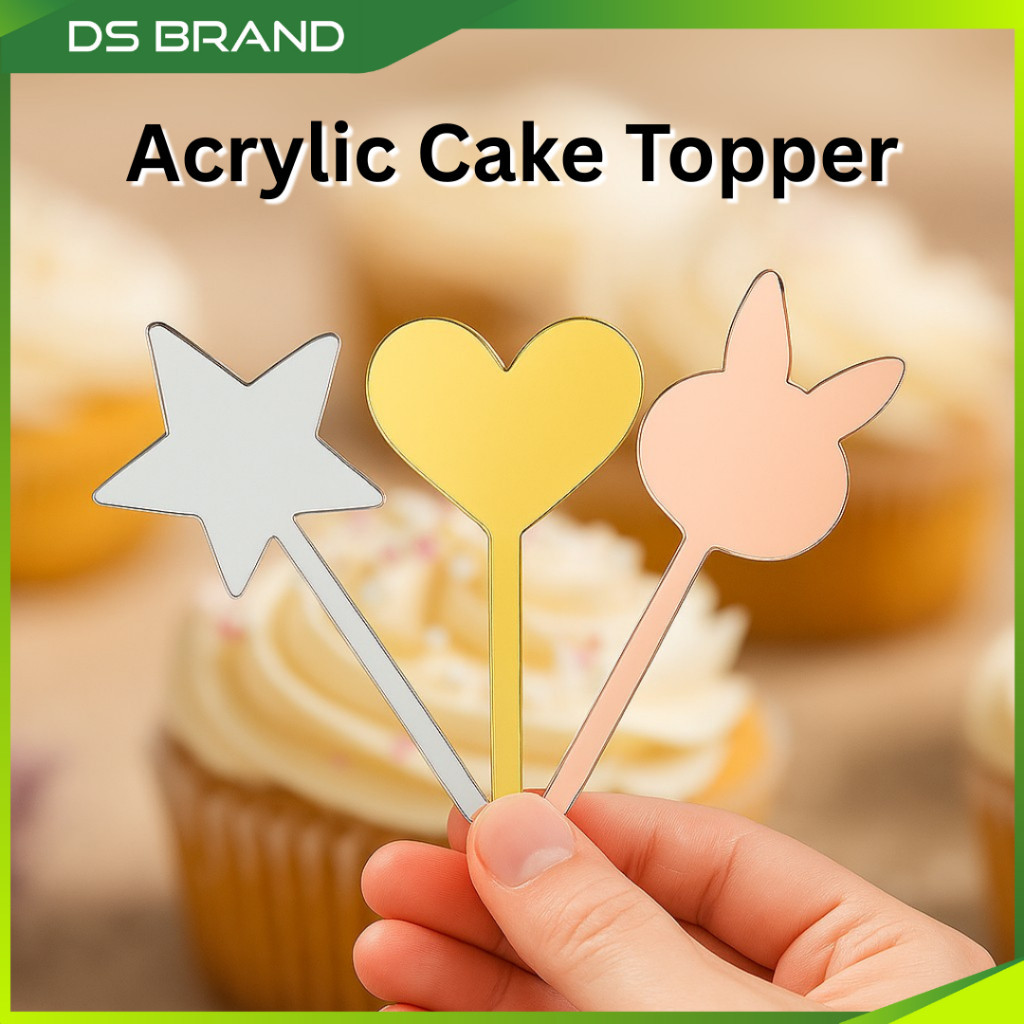 STICK TOPPER KEK KOSONG DIY / DIY BLANK CAKE TOPPER STICK / Custom UV Print / DS Brand M5