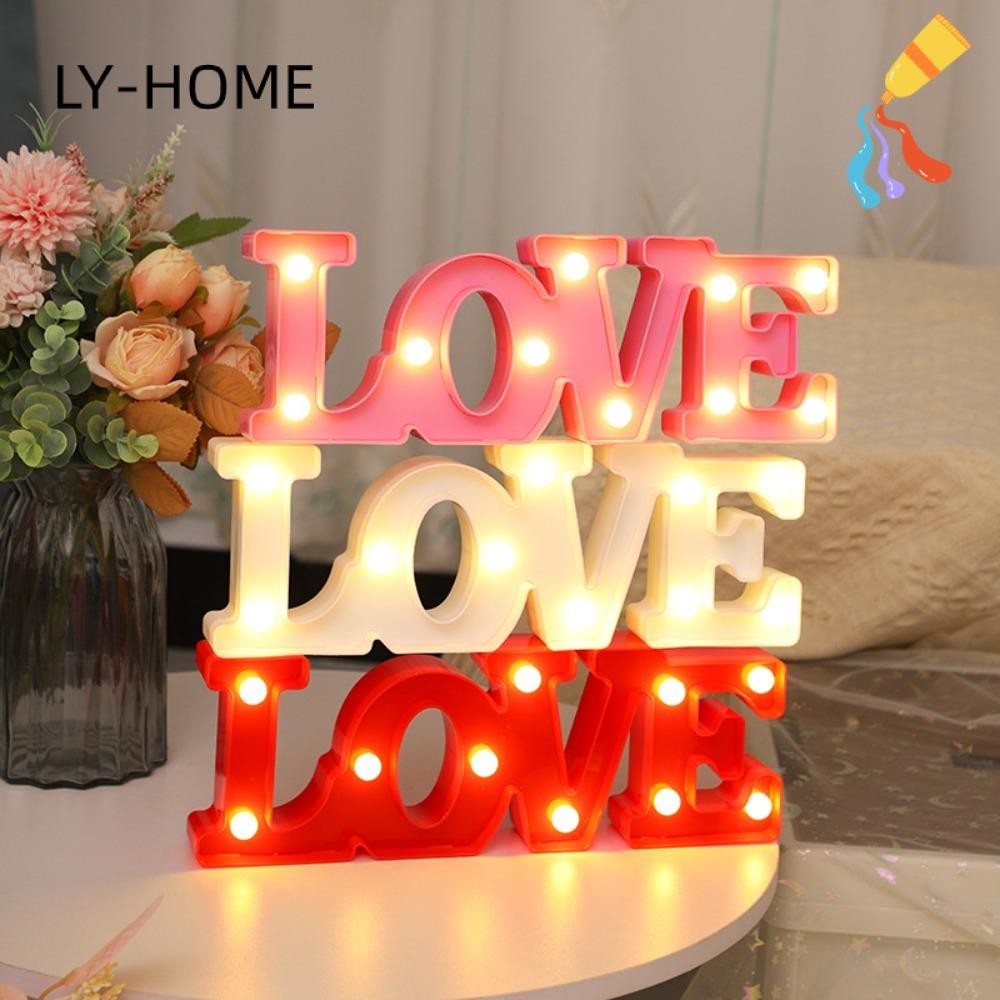 LIAOYING Love Heart LED Lamp, Romantic Proposal Night Light Ornament, Exquisite Red Pink  Valentine's Day Gift Heart Marquee Table Lamp Wedding Birthday Decor