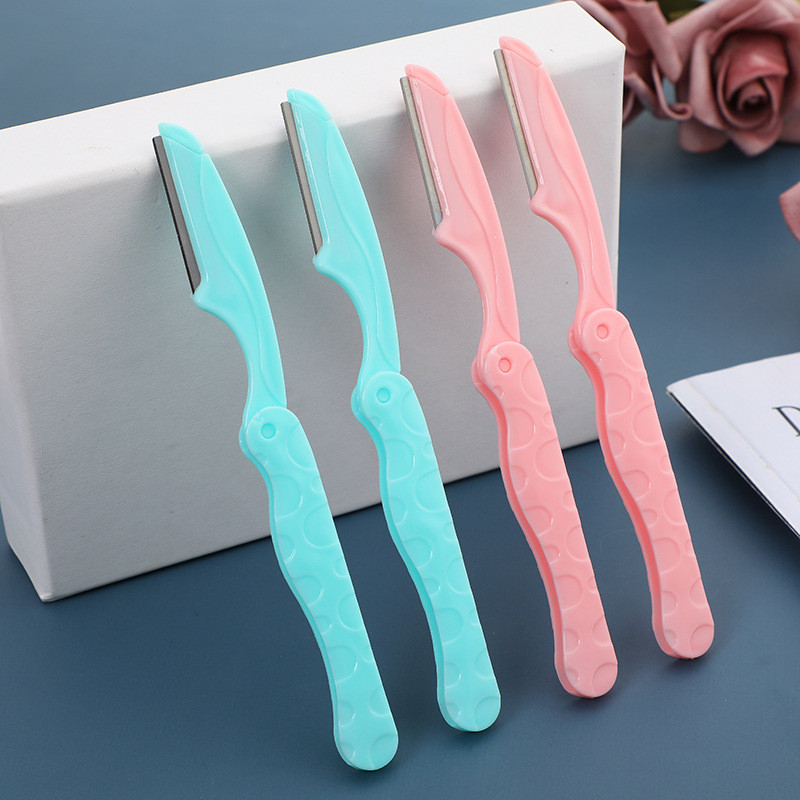 BONUS PACK Cosmetic Eye Brown Knife 1SET / Shaver / 1PCS ( Free Extra 1 Blade ) RANDOM COLOUR