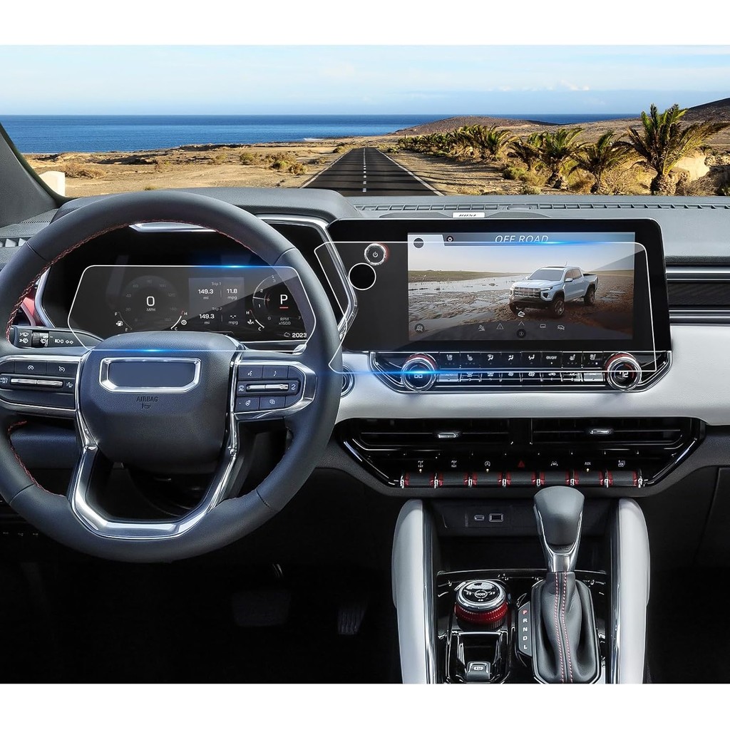 2023 2024 2025 Canyon Screen Protector for GMC Canyon (11.3Inch Navi+11Inch Dash),for Canyon (Elevation/AT4/Denali/AT4X), 9H Tempered Glass 2024 2025 Canyon Accessories HD Transpar