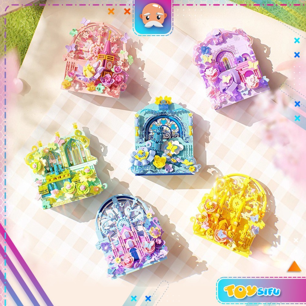 [6 in 1] Wonder Moon Multipurpose Flower Castle Mini Fridge Magnet Blocks Building Bricks