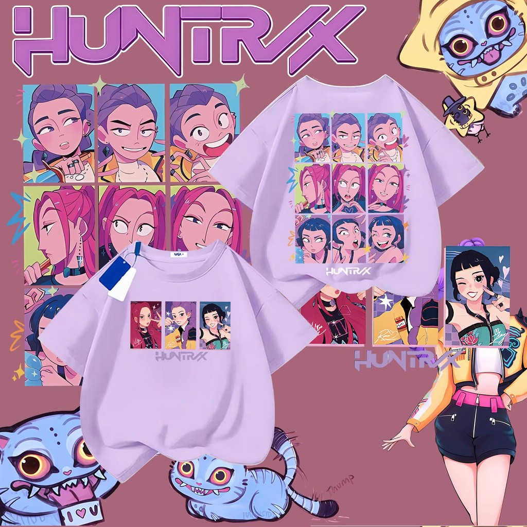 COD 2025 Baru Pakaian Kanak-kanak Kartun comel Pemburu Iblis Anime Corak Tren Keselamatan T-shirt lengan pendek#2