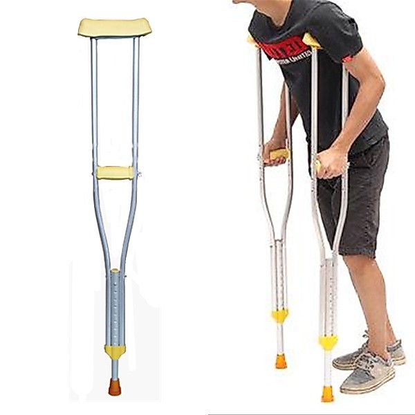 Ultra-Light Weight Underarm Cane Topang Kaki Arm Support Adjustable Height Tongkat Ketiak Shoulder Crutches