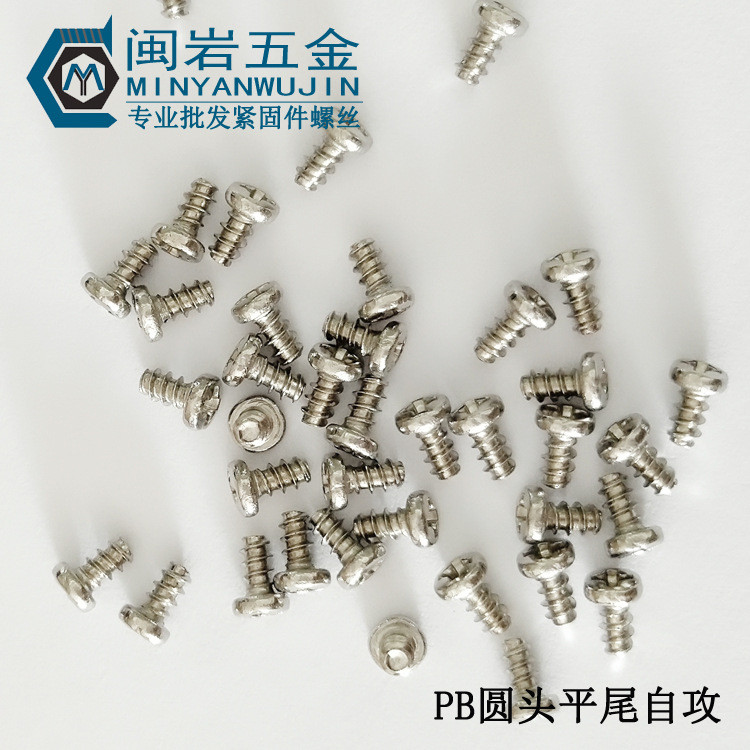 PB2.2/2.3*4~16 Kepala Bulat Bersalut Nikel Ekor Rata Skru Mengetuk Sendiri Ketepatan Mengetuk Sendiri Skru Kecil Harga Seunit untuk 10,000 Keping