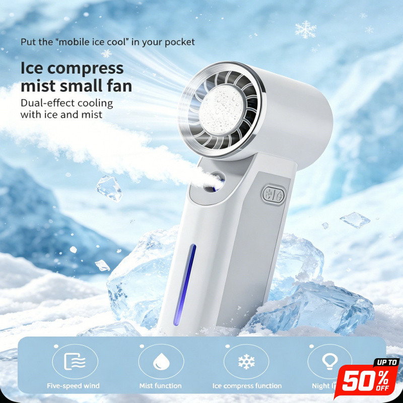 Kipas Tangan Ice Compress Spray 5 Gais | Kipas Semua Turbo TYPE-C Kipas Sejuk Kipas Mudah Alih Lampu Malam 2 Model 1200mAh 1800mAh | 4 Warna Putih Pink Biru Hijau | Kipas MY Kipas Tangan MY Kipas Semburan MY Kipas Ais MY Kipas Pejabat MY Kipas Sekolah MY 