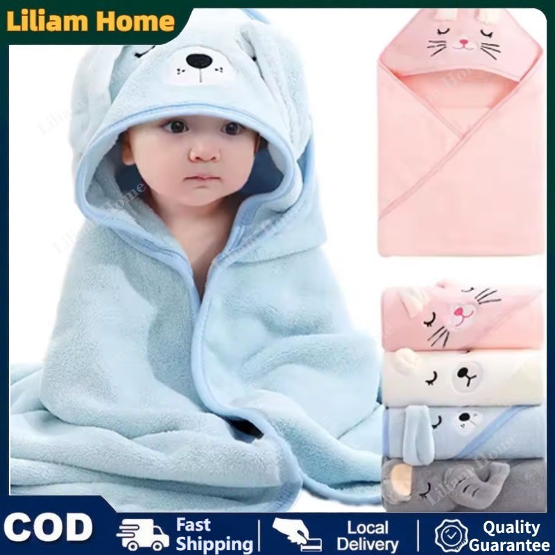 Baby Bath Towels Cartoon Animal Soft Newborn Hooded Towel Blanket Toddler Bathrobe Warm Sleeping Swaddle Wrap