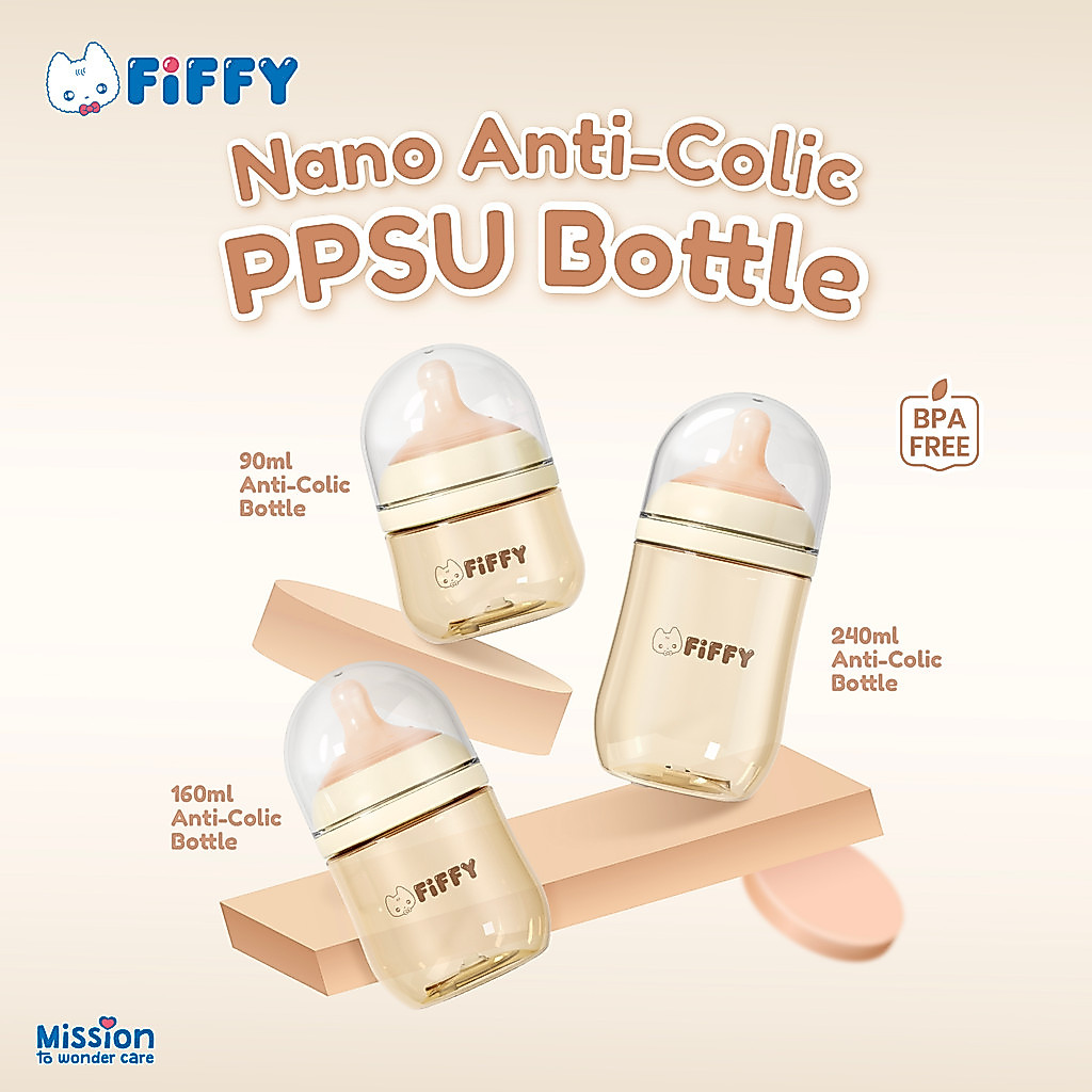 FIFFY NANO ANTI-COLIC PPSU BOTTLE WITH NANO TECH SILICONE TEAT (98-05-022/023/024/026/027/028)