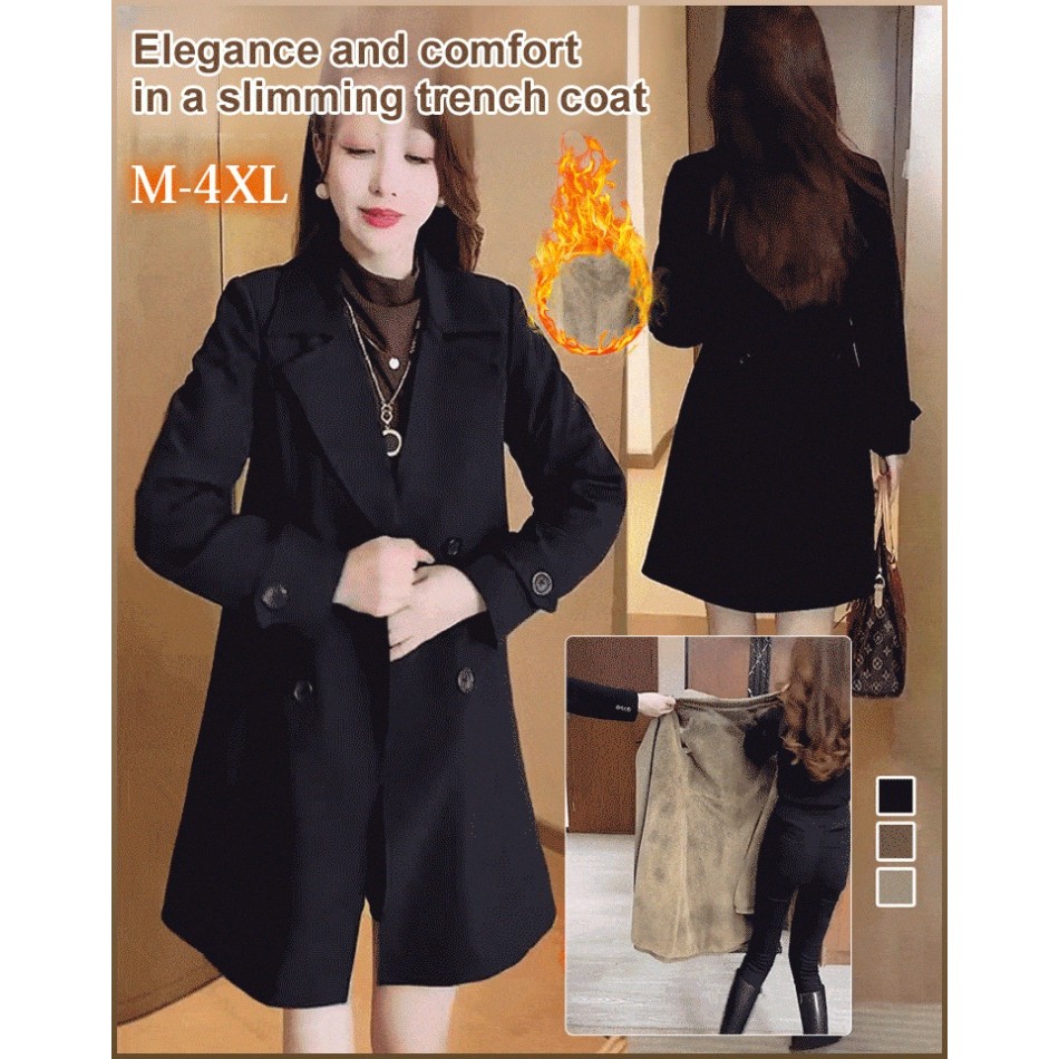 Coat Keep Warm in the Cold Elegant Styling Outerwear Fashionable and Atmospheric Image Cinched-waist