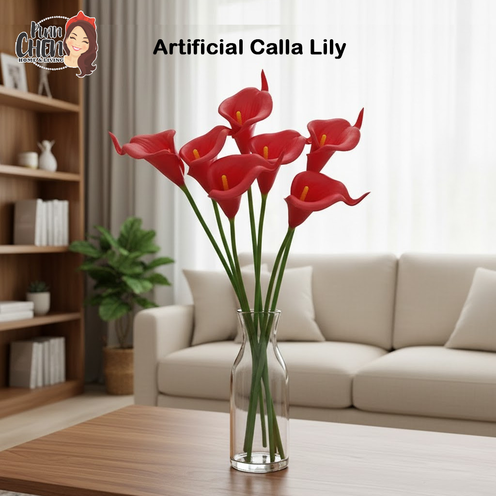 Artificial Calla Lily Flower Wedding Flower Bouquet Bunga Hiasan Ruang Tamu Room Decor Bunga Tangan