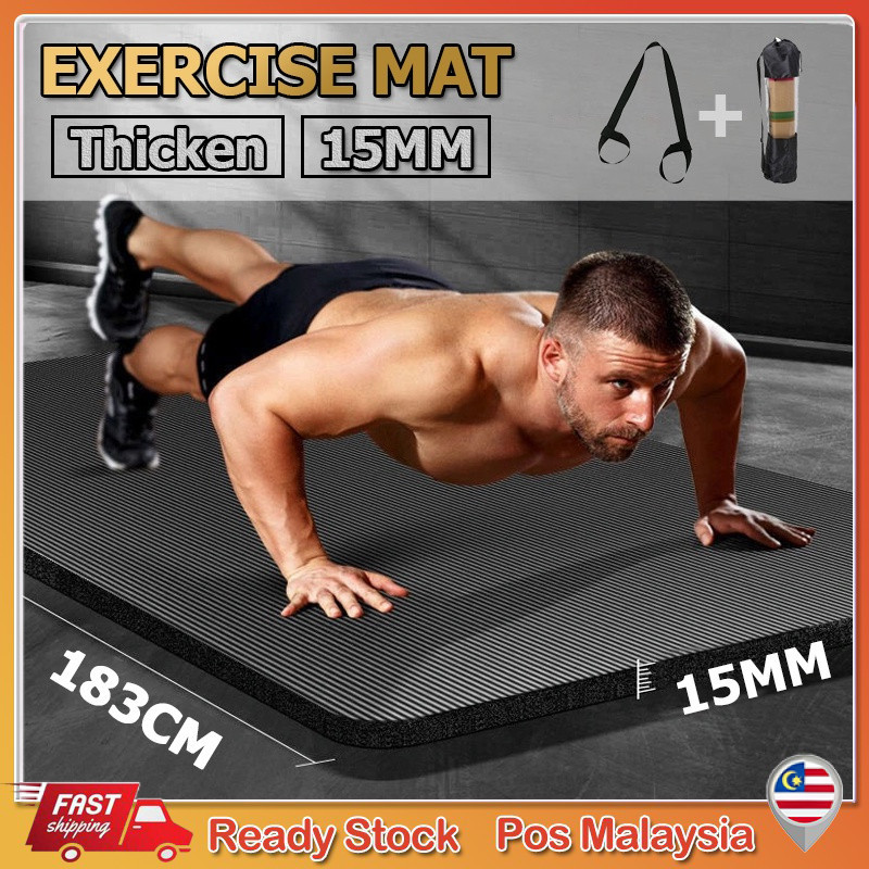 15mm Extra Thick NBR Yoga Mat anti slip training mat workout mat For Gym Home Fitness excercise mat Tikar Yoga