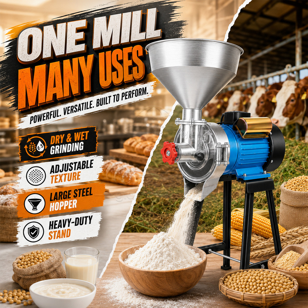 Mesin Pengisar Bijirin Commercial Dry Wet Grinder for Tepung Jagung Beras Kacang Soya