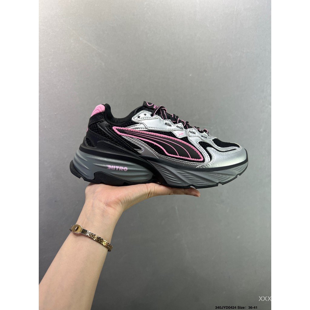 Puma shoes/Puma Fade Nitro Ls Men Women Dad shoes Thick-Soled shoes Outdoor Running shoes Casual shoes Hip-Hop Breathable Retro Trend JKNJ