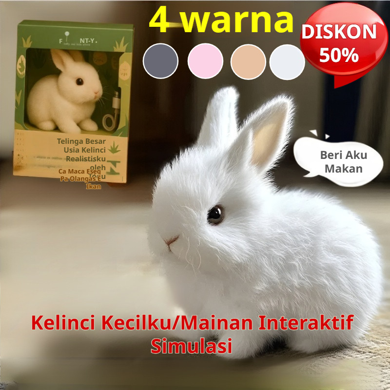 [Interactive AI Voice Control/Realistic Lifelike Movements] My Little Bunny AI Interactive Toy AI Interactive Toy/Educational Kids Gift/Toddler Learning Companion