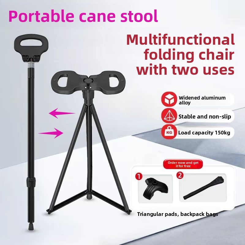 Tongkat Bangku Tripod Tongkat Tiga Kaki Duduk Tongkat Jalan Bangku Mudah Alih Kerusi Duduk Berjalan Mudah Alih Tongkat Bangku Pelbagai Fungsi Tongkat Duduk Multifungsi Kerusi Pendakian Kerusi Gunung Kerusi Tongkat Lipat Tongkat Duduk Boleh Lipat 拐杖凳 手杖椅