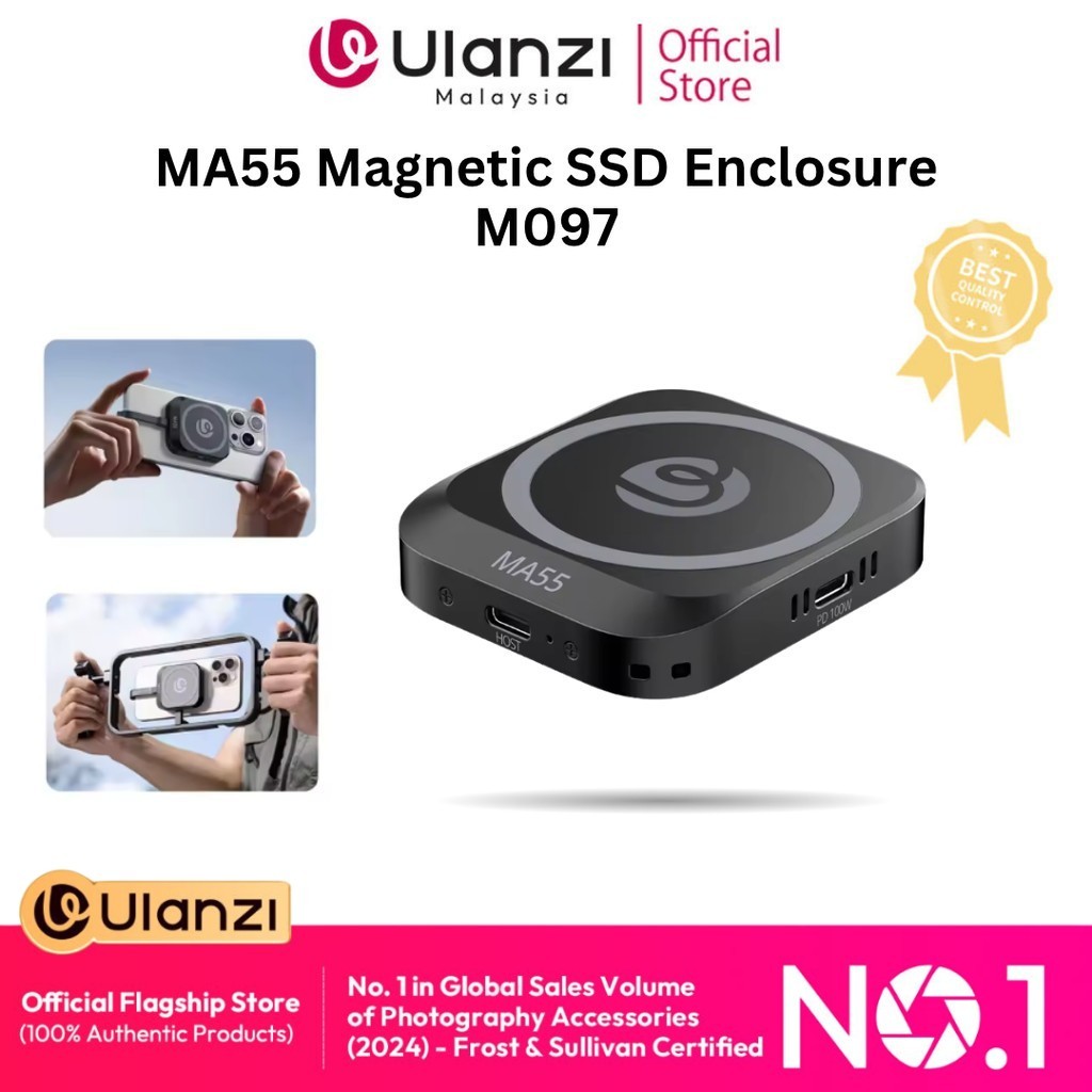 Ulanzi MA55 Magnetic SSD Enclosure Pro Storage 4K ProRes Recording 10Gbps Transfer Type-C Multiport M097