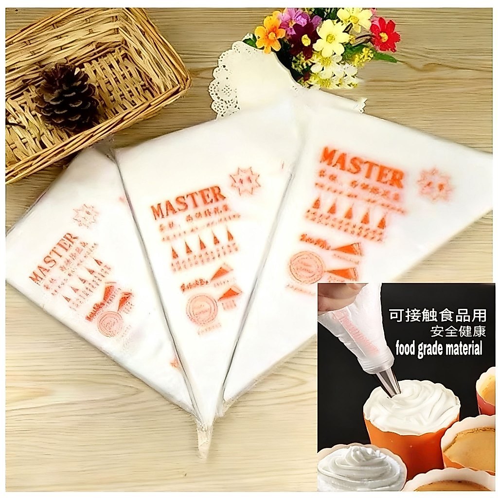 100pcs Beg Piping Kek Pakai Buang | NonSlip Icing Cream Baking Tool (12 inch) LOCAL STOCK