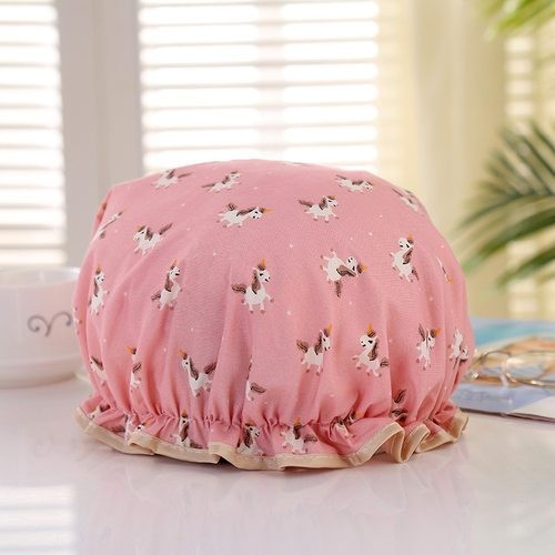 Household double-layer waterproof fashion shower cap thickened women oil-proof shampoo cap bath cap bath cap