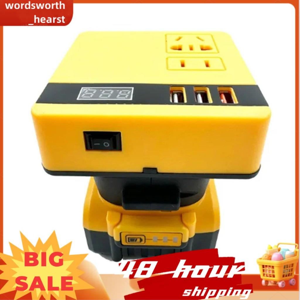 Multifunction Power Inverter DC 18V to 220V Inverter Adapter Power Supply Inverter for  18V 20V Battery