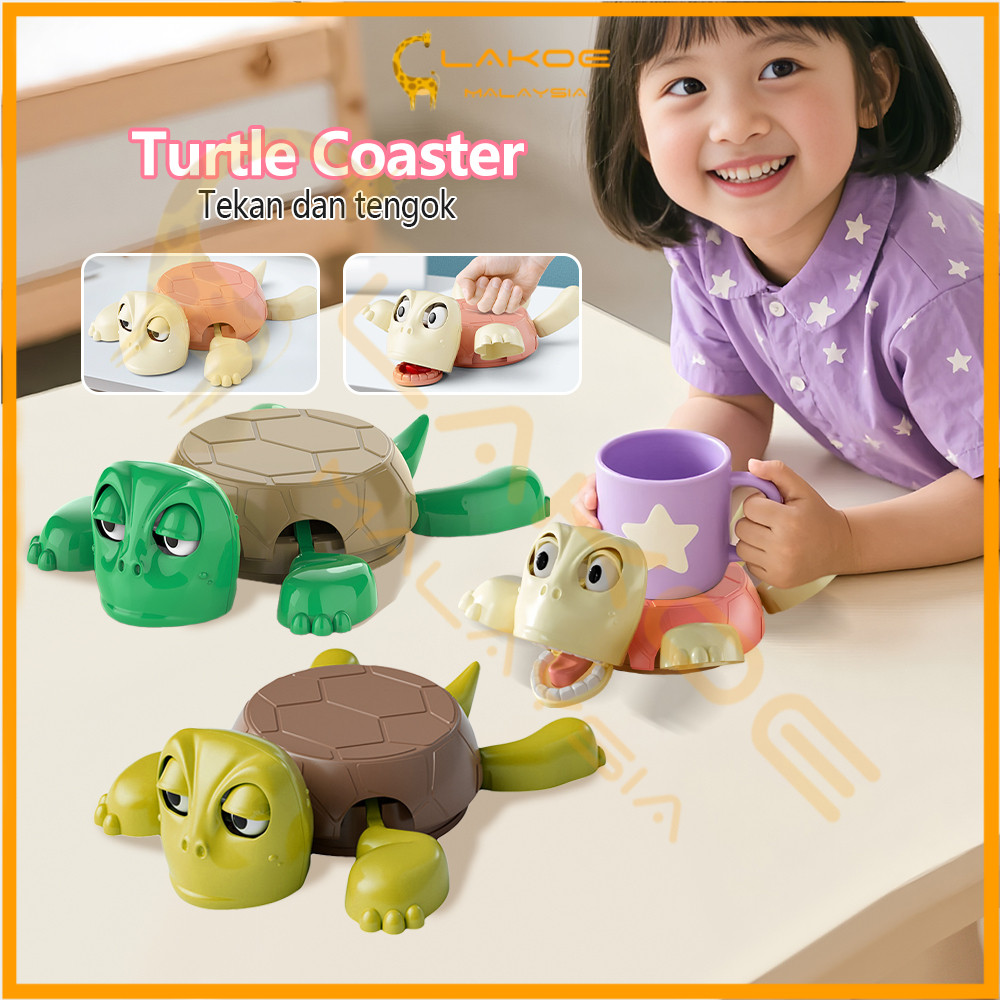 lakoePemegang Cawan Penyu Funny Press Pop-Up Turtle Coaster Creative Turtle Cup Mat Plastics Desktop Decoration