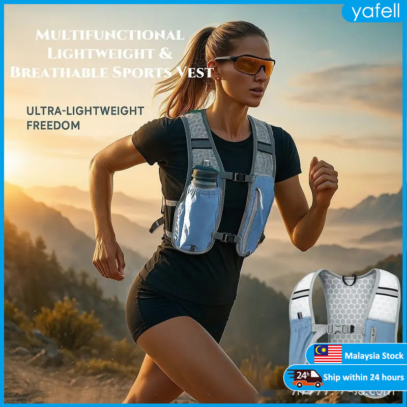 Unisex Outdoor Backpack Running Jogging Hiking Backpack Phone Water Bottle Holder Hydration Pack Reflective Adjustable