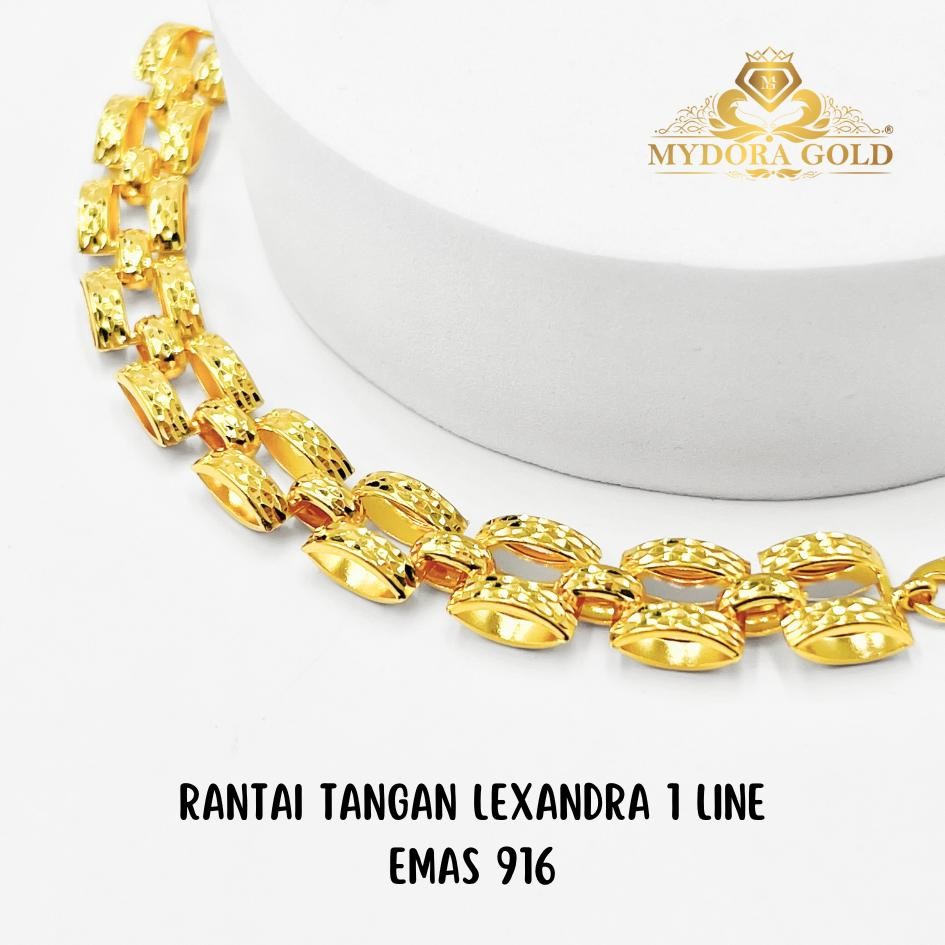 MYDORA Rantai Tangan Lexandra 1 Line | EMAS 916/22k