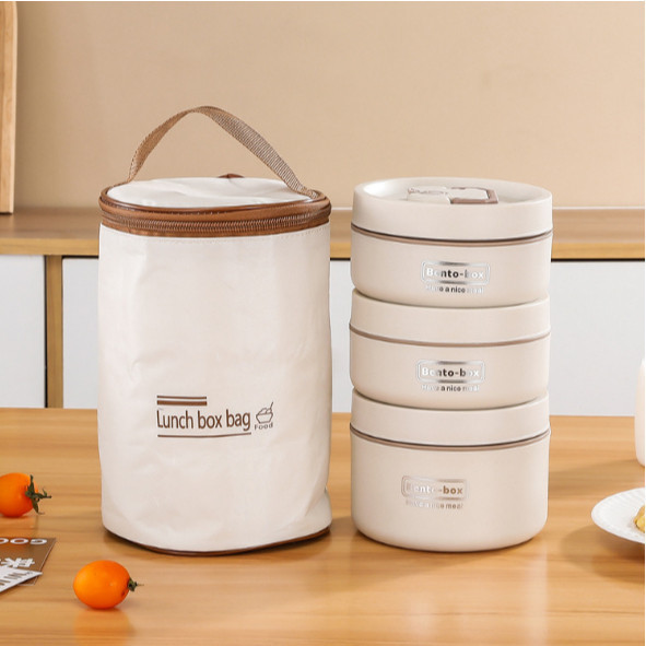 4in1 Lunch Box Set 304 Stainless Steel Bento Box Set Portable Lunch Container With Insulated Bag Food Container Meal Box