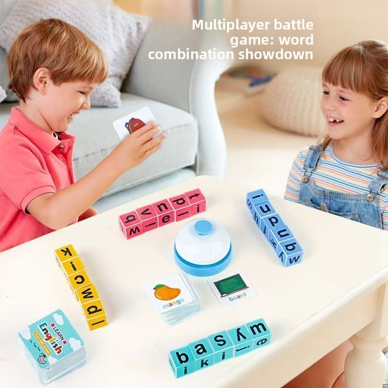 Children English Enlightenment Spelling Words Multiplayer Battle Board Game Wooden Educational Early Education Toys Souvenirs Baby Holiday Gifts