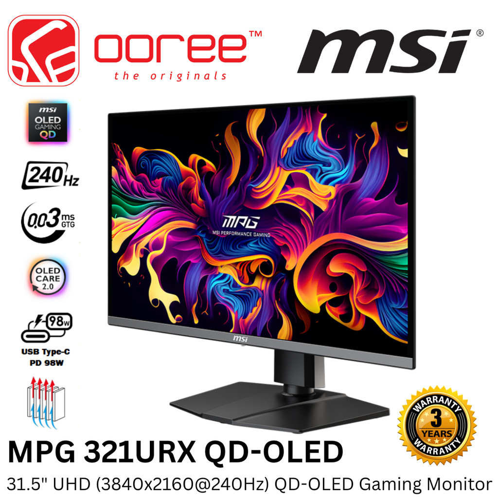 MSI 26.5" MPG 272URX QD-OLED / 31.5" MPG 321URX QD-OLED UHD (3840x2160 @240HZ) LCD GAMING MONITOR (0