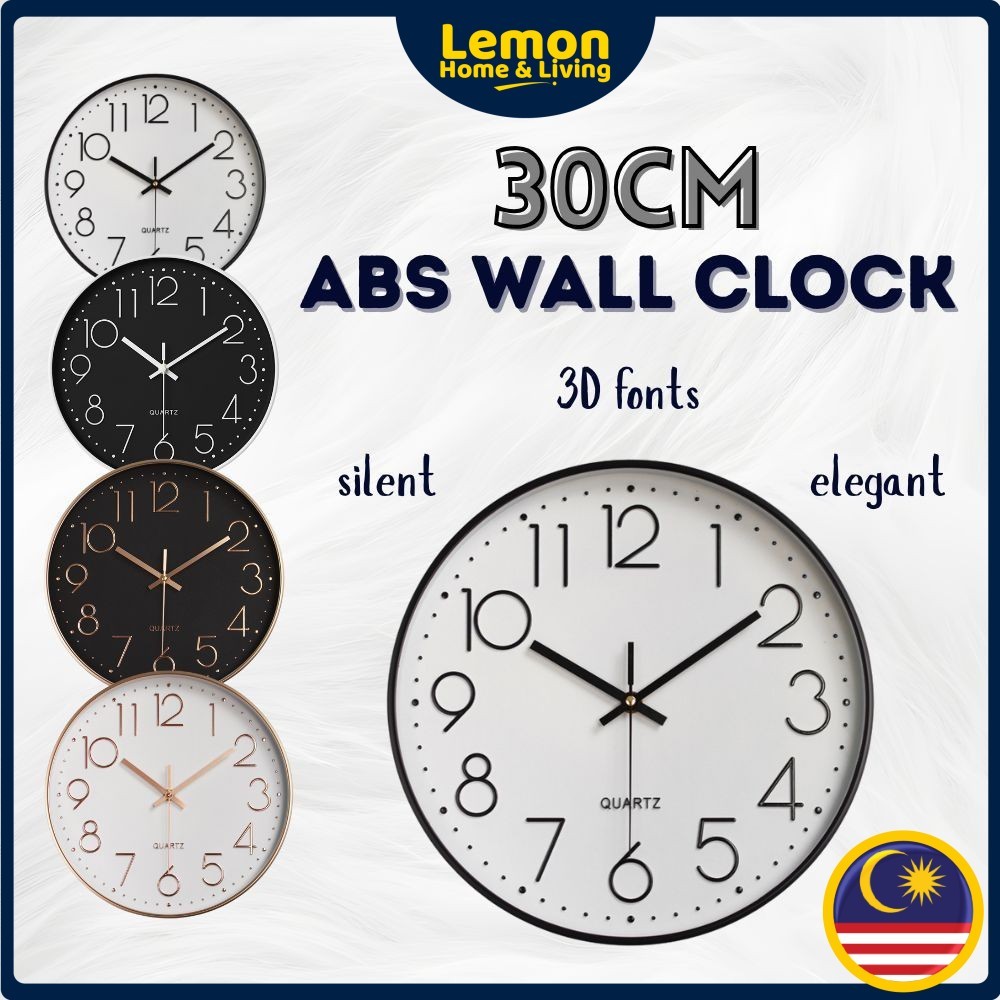 25/30cm Wall Clock IKEA Style Home Decor Clock Jam Dinding Jam Hiasan Rumah Jam Japan Quartz
