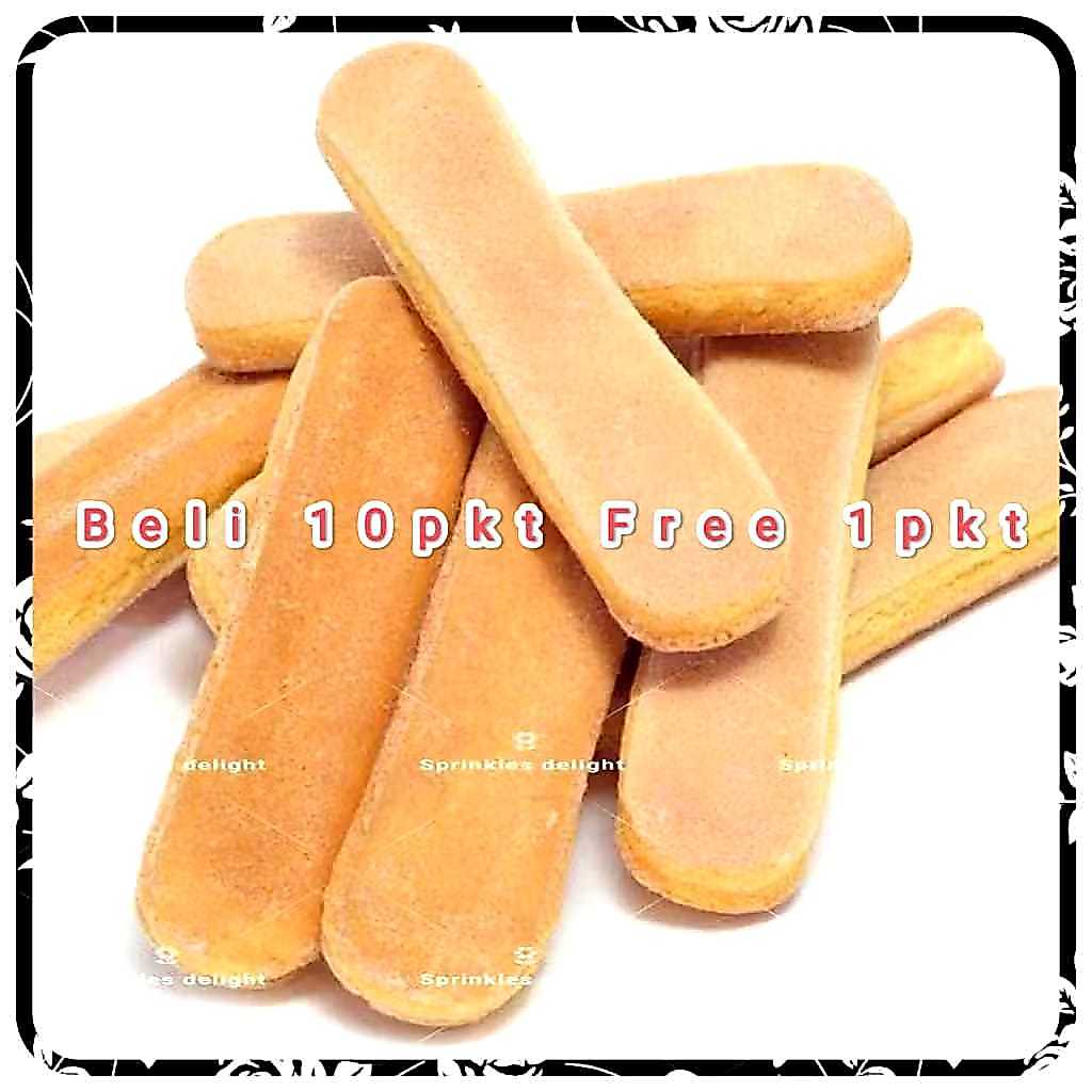 14psc[120gram]Ladyfinger Biscuits Savoiardi Homemade Cookies for Tiramisu Biskut Lady finger Kek Tiramisu
